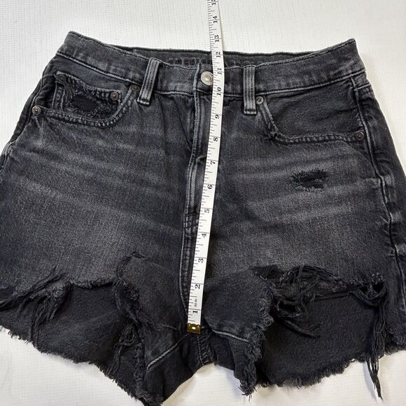 Lot of 2 American Eagle Jean Shorts Size 4 Denim Stretch Black Cut Off 90s HR - Picture 13 of 16